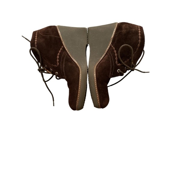 Naturalizer Women's Kaitlyn Dark Brown Suede Lace Up Wedge Booties Size 9.5M - Picture 1 of 7